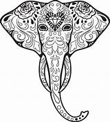 Coloring Skull Sugar Elephant Pages Animal Skulls Vector Difficult Head Print Ups Grown Printable Drawing Element Tattoo Color Kidspressmagazine Advanced sketch template