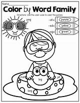 Kids Word Family Coloring Summer Color Worksheets Kindergarten Eg Ed Families Work Book Reading Et Math Activities Prep Cvc Sight sketch template