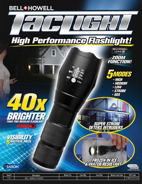 Bell Howell Taclight Led Flashlight With 5 Modes As Seen On Tv