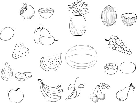 fruits  vegetables coloring pages  kids fruits  vegetables