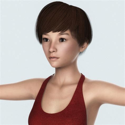 3d Beautiful Teen Girl With Cloth Cgtrader