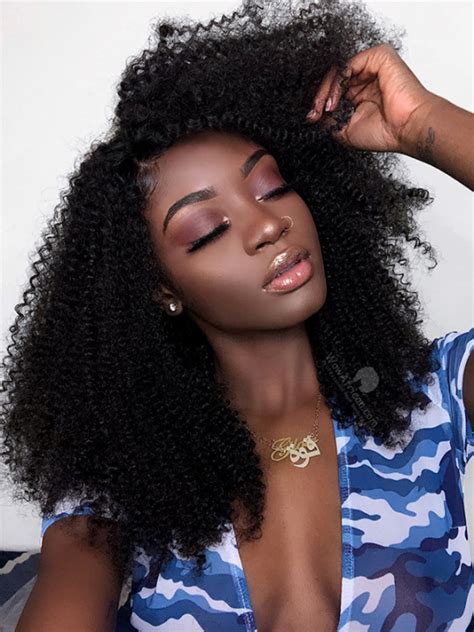 black curly brazilian virgin hair glueless lace wigs[bryana012