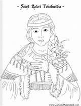 Coloring Kateri Saint Saints Tekakwitha Pages Catholic Catholicplayground Sheets Kids Feast Religious Comments Activities Visit Choose Board May sketch template