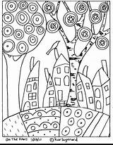 Hundertwasser Malvorlagen Boompje Huisje Beestje Grundschule Tekening Ausmalen Redwork Abstrakte Disegni Colorare Sketch Naive Broder Kostenlos Kunstunterricht Colorear Rug Wzory sketch template