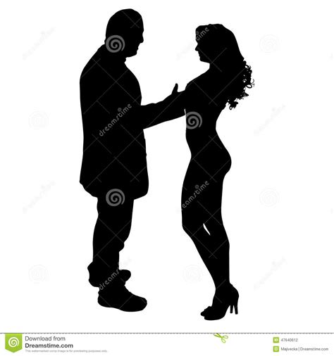 vector silhouette of a man with a woman stock vector illustration of illustration lovers