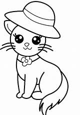 Cat Coloring Pages Clipartmag Cute sketch template