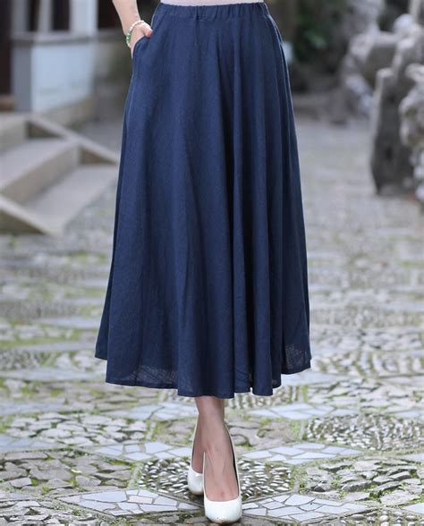 buy summer casual cotton linen long skirt ladies