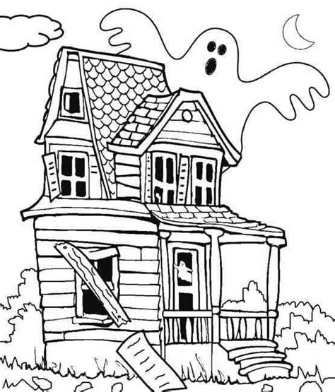 printable haunted house coloring pages  coloring sheets house