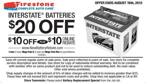 firestone interstate battery coupon  august  firestone coupons interstate