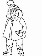 Coloring Pages Winter Clothes Girl4 Color People Clothing sketch template