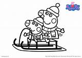 Peppa Coloring Pig Pages Printable Colouring Christmas Print Worksheets Sheet Sheets Color Kids Sleigh Rocks Multitasking Peppapig Woman Getcolorings Mommy sketch template