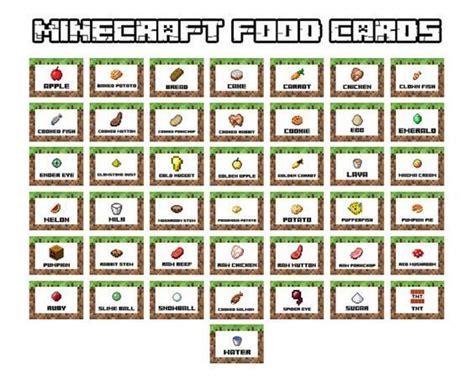 image result   minecraft printables food labels minecraft