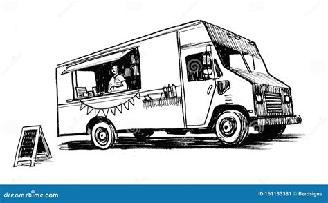 food truck stock illustration illustration  sketch