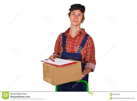 parcel service stock image image  overalls profession
