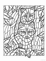 Coloring Pages Animal Adults Adult Mosaic Printable Pattern Creative Book Colouring Glass Stained Dover Haven Mosaics Sheets Patterns Volwassenen Kleuren sketch template