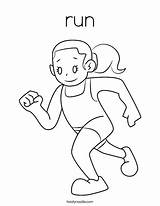Coloring Run Running Pages Girl Worksheet Drawing Outline Cartoon Girls Twistynoodle Little Print Sports Sketch sketch template