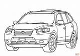 Hyundai Santa Fe Coloring Car Pages Suv Color Cars Online Sketch Printable Categories Kids Template sketch template