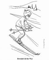 Coloring Ski Snow Pages Color Sports Printable Skiing Kids Winter Sheets Print Drawing Lift Skier Sport Vintage Getdrawings Fun Hill sketch template