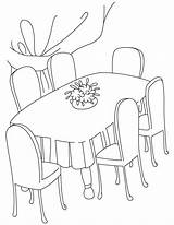 Dining Table Room Coloring Pages Kitchen Clipart Drawing Dinner Living Clip Cliparts Color Printable Getdrawings Kids Set Library Print Click sketch template