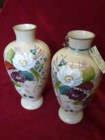 antiques atlas pair  victorian hand decorated vases