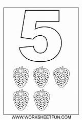 Number Coloring Worksheets Numbers Pages Printable Preschool Kindergarten Worksheetfun Kids Math Five Printables Pre Sheets Counting Template Year Di Activity sketch template