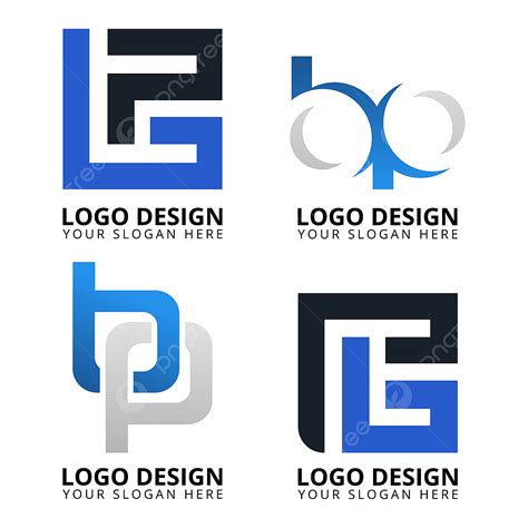 gambar huruf bp desain logo profesional abstrak   surat png