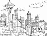 Coloring Needle Seattle Pages Space Template Illustrated Sheet sketch template