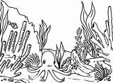 Reef Coral Coloring Pages Barrier Ecosystem Great Fish Ocean Octopus Drawing Color Sea Plants Waiting Grassland Kids Printable Animals Drawings sketch template