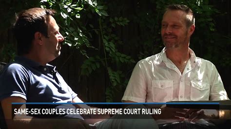 same sex couples celebrate supreme court ruling youtube