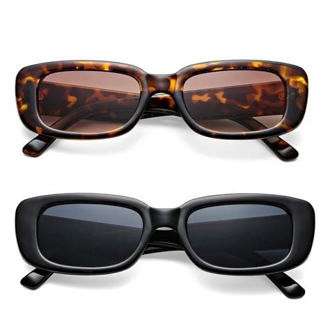 Buy Retro Rectangle Sunglasses For Women Fashion Trendy Square Shades