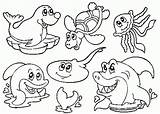 Coloring Pages Animals Printable Animal Library Clipart Little Sea sketch template