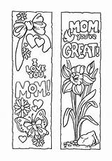 Mother Mothers Bookmarks Coloring Bookmark Pages Color Printable Cards Happy Print Sheets Children Kids Card Templates Activity Primary Choose Grandma sketch template