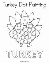 Dot Turkey Coloring Painting Thanksgiving Printables Pages Preschool Template Crafts Twistynoodle Activities Worksheets Print Kids Fall Noodle Toddlers Built California sketch template