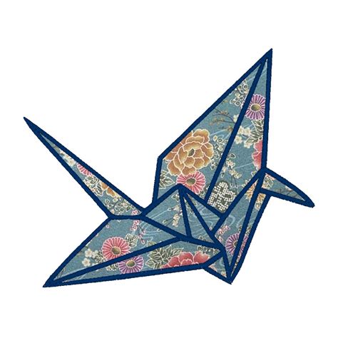 origami crane applique embroidery design pattern  embroiderybox