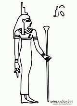 Isis Egyptian Goddess Coloring Pages Colouring Color Gods Print Egypt Symbols Fun God Printcolorfun Drawings Magic Stencils Ancient Goddesses Anubis sketch template