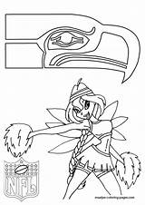 Seahawks Coloring Pages Seattle Nfl Logo Mariners Colouring Print Getdrawings Cheerleader sketch template