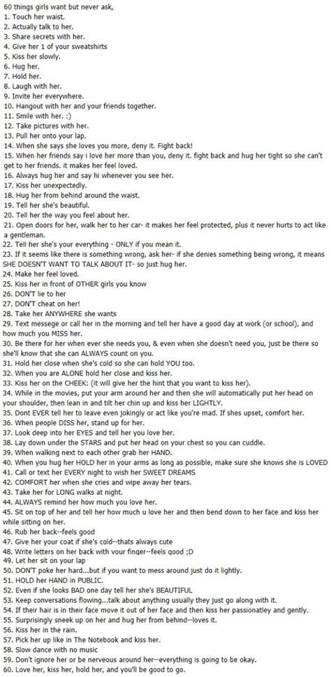 60 things a girl wants but will never ask relationship questions to