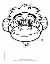 Mask Monkey Printable Color sketch template