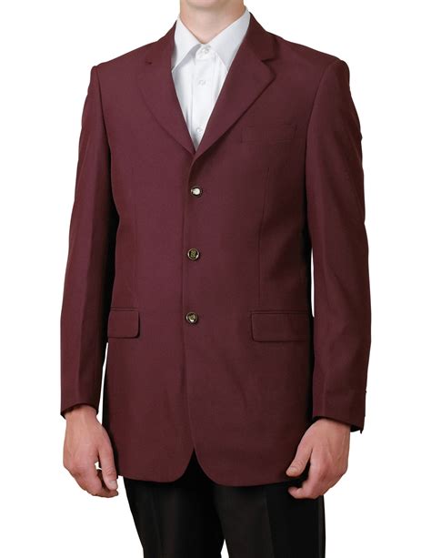 mens  button burgundy blazer suit jacket    ebay