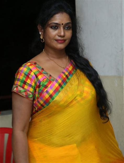hot actress jayavani in yellow saree ~ hot actresses