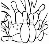 Bowling Coloring Pages Strike sketch template