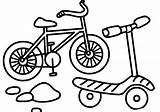 Coloring Bicycle Pages Scooter Preschooler Kids Quilt Boy Print sketch template