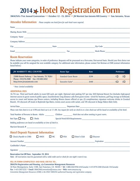 Hotel Registration Form Templates At In 2023