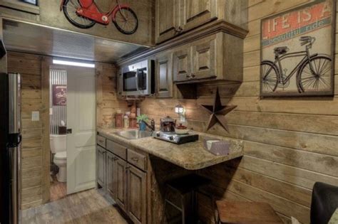 log cabin style shipping container tiny home