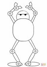 Coloring Robot Pages Dancing Printable Robots Drawing sketch template