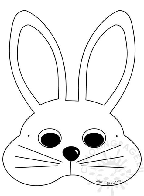 white easter bunny mask craft ideas coloring page