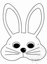 Mask Bunny Easter Craft Coloring sketch template