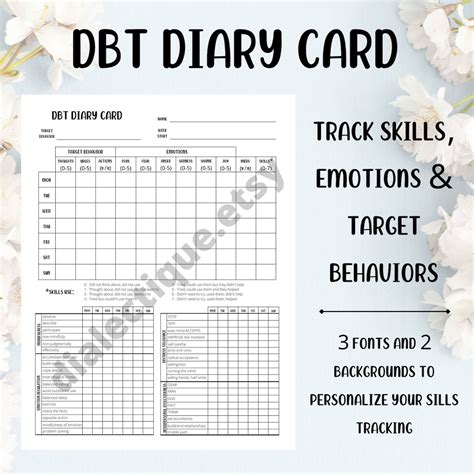 dbt diary card weekly dbt skills tracking etsy  hot sex picture