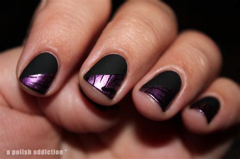 A Polish Addiction Matte Black And Purple Zebra Stamping