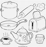 Kitchen Coloring Pages Utensils Color Printable Getdrawings Getcolorings Colorings sketch template